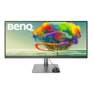 BenQ PD3420Q 34" W IPS LED 5ms 3440x1440 2K QHD, Design Mon, WQHD, AQCOLOR, 100% sRGB/98% P3, HDR400, B.I., LBL, KVM, ICCsync, CAD/CAM, DualView, Контраст 1000:1, 350 cd/m2, 2xHDMI, DP, USB-C (PD65W, DP Alt Mode), USB-C/USB 3.0x2, Високоговорители 2x2.5W, Регулиране на височина, Завъртане, Наклон, Сив
