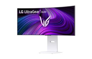 LG 34GX90SA-W 34" OLED UltraGear 21:9 Curved Smart монитор, IPS 0.03ms, WQHD (3440x1440), 240Hz, HDR 10, 1500000:1, 250 cd/m2, DCI-P3 98.5%, USB 3.0, VRR, FreeSync, G-Sync, USB-C, PD 65W, HDMI, DP, PBP, говорители, LG Switch, височина, завъртане, наклон, бял