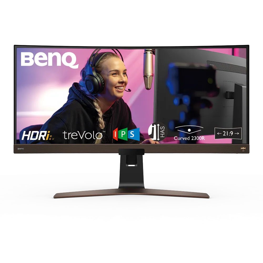 Монитор BenQ EW3880R, 37.5" IPS, HDRi, 4ms(GtG), 3840x1600, 95% DCI-P3, Flicker-free, B.I.+, LBL, 2300R, sRGB, 1000:1, DCR 20M:1, 10bit, 400 cd/m, HDMI(v2.0)x2, DP, USB Type-C(PD 60W, DP Alt mode), treVolo Speakers 3Wx2+Woofer 8W, Tilt, Vesa, RemConr., Mac Compatible