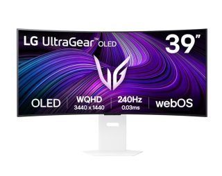 LG 39GX90SA-W 39" OLED UltraGear 21:9 извит Smart монитор, WQHD (3440x1440), 240Hz, HDR 10, бял