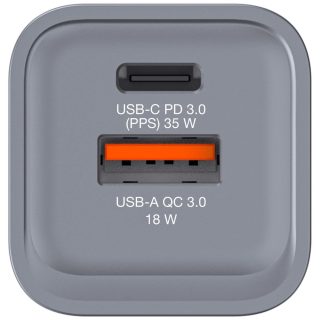 Verbatim GNC-35 GaN Charger 2 Port 35W USB A/C (EU/UK/US)