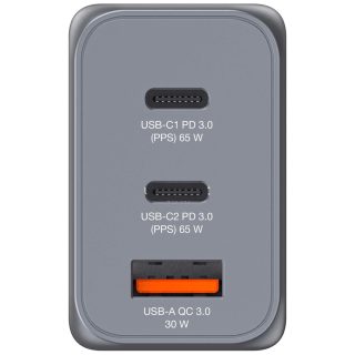 Verbatim GNC-65 GaN Charger 3 Port 65W USB A/C (EU/UK/US)