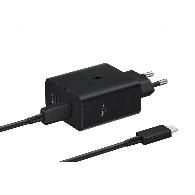 Samsung Power Adapter Duo мрежово зарядно 2x USB-C 50W - черен