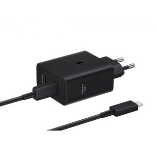 Samsung Power Adapter Duo мрежово зарядно 2x USB-C 50W - черен