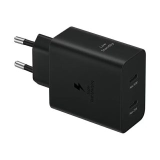 Samsung Power Adapter Duo мрежово зарядно 2x USB-C 50W - черен