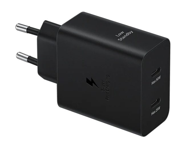 Samsung Power Adapter Duo 2x USB-C 50W - черен