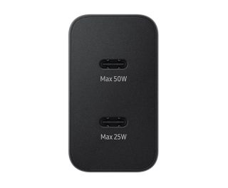 Samsung Power Adapter Duo 2x USB-C 50W - черен