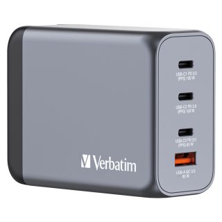 Verbatim GNC-200 GaN Charger 4 Port 200W USB A/C (EU/UK/US)