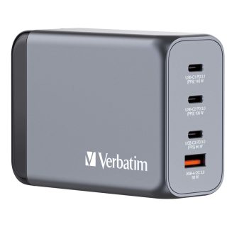 Verbatim GNC-240 GaN зарядно устройство 4 порта 240W USB A/C (EU/UK/US)