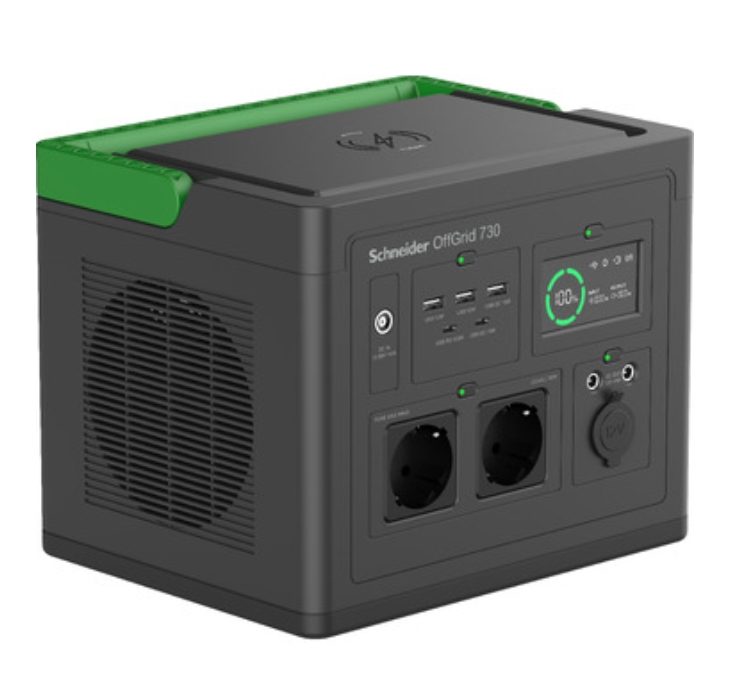 Schneider OffGrid преносима захранваща станция 730, 738Wh литиево-йонна, 2 Schuko, синусоида