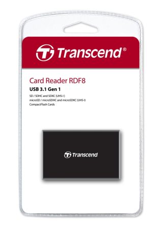 Transcend All-in-1 Multi Memory Card Reader, USB 3.0/3.1 Gen 1, Black