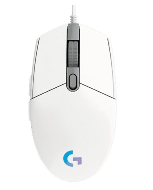 Logitech G102 Mouse, Lightsync RGB, 8000 DPI, 6 Programmable Buttons, White