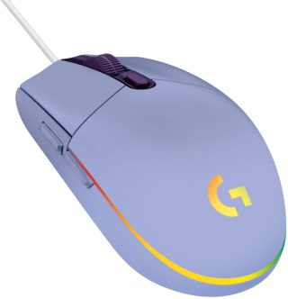Logitech G102 Mouse, Lightsync RGB, 8000 DPI, 6 Programmable Buttons, Lilac
