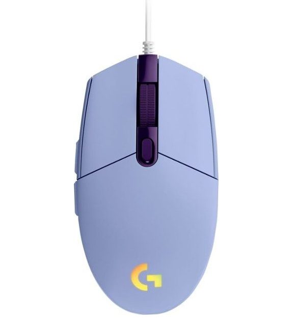 Logitech G102 Mouse, Lightsync RGB, 8000 DPI, 6 Programmable Buttons, Lilac