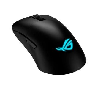 Asus ROG Keris Wireless AimPoint Gaming Mouse, тримодова свързаност (2.4GHz RF, Bluetooth, кабел), сензор 36000 DPI, 5 програмируеми бутона, ROG SpeedNova, сменяеми превключватели, паракорд кабел, черен