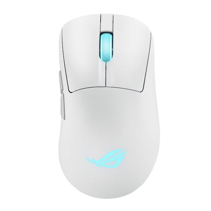 Asus ROG Keris II Origin Wireless Gaming Mouse, 65g Lightweight, Ergonomic, Push-Fit Switch Socket, 42K Optical Sensor, ROG Micro Switch II, ROG Omni Receiver, 5 Programmable Buttons, Moonlight White