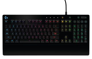 Logitech G213 Prodigy Gaming Keyboard, Lightsync, Spill Resistant, Palm Rest, Media Controls, Black