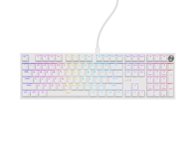 Genesis Mechanical Gaming Keyboard Thor 404 White RGB Backlight Gateron Peach Silent, US Layout