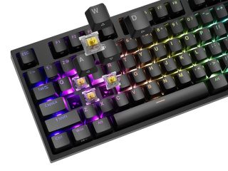 Genesis Mechanical Gaming Keyboard Thor 404 Black RGB Backlight Gateron Yellow Pro, US Layout