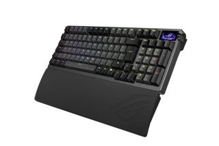 ASUS ROG Azoth 96 HE безжична геймърска клавиатура, магнитни суичове ROG HFX V2, OLED дисплей и колелце, RGB-White