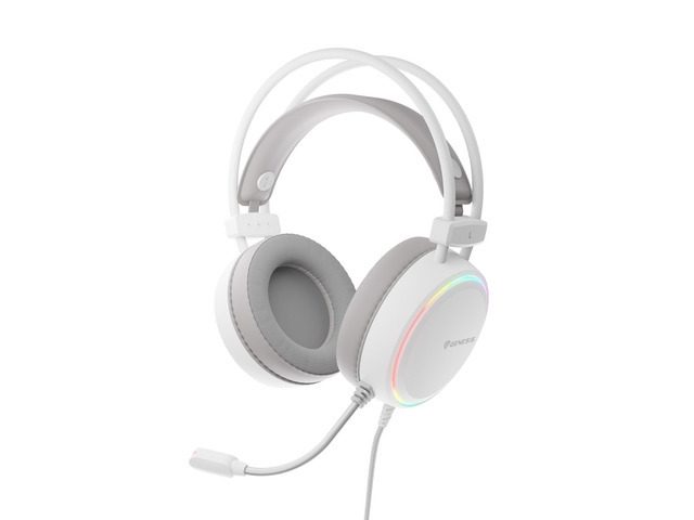 Genesis Слушалки Neon 613 G2 с микрофон RGB подсветка Бял