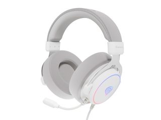 Genesis Слушалки Neon 764 с микрофон, RGB подсветка, USB, Бял