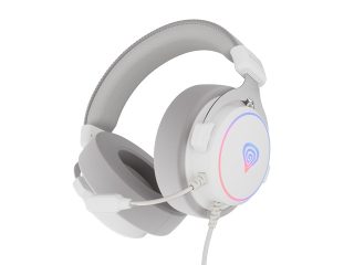 Genesis Слушалки Neon 764 с микрофон, RGB подсветка, USB, Бял