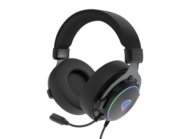 Genesis Headset Neon 764 с микрофон, RGB подсветка, USB, черен