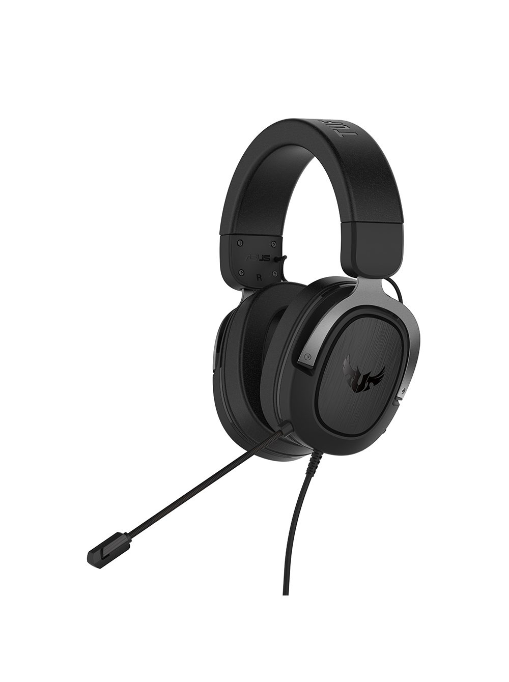 Asus TUF Gaming H3 кабелна слушалка (Discord сертифициран микрофон, 7.1 съраунд звук, 50mm драйвери, лека, 3.5mm, за PC, Mac, PS4, Xbox One, Switch и мобилни устройства), черна