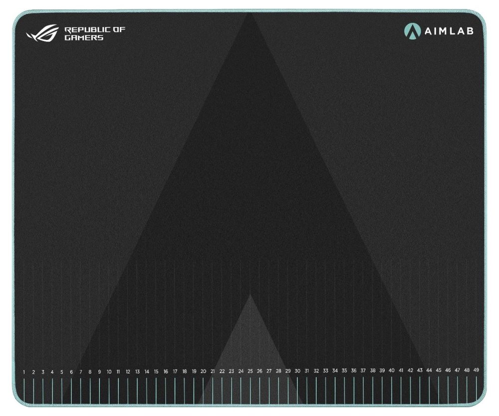 Asus ROG Hone Ace Aim Lab Edition Gaming Mouse Pad, 508 X 420 x 3 mm, голям размер, мек, хибриден плат, неплъзгаща се гумена основа, за еспорт и FPS игри, черен