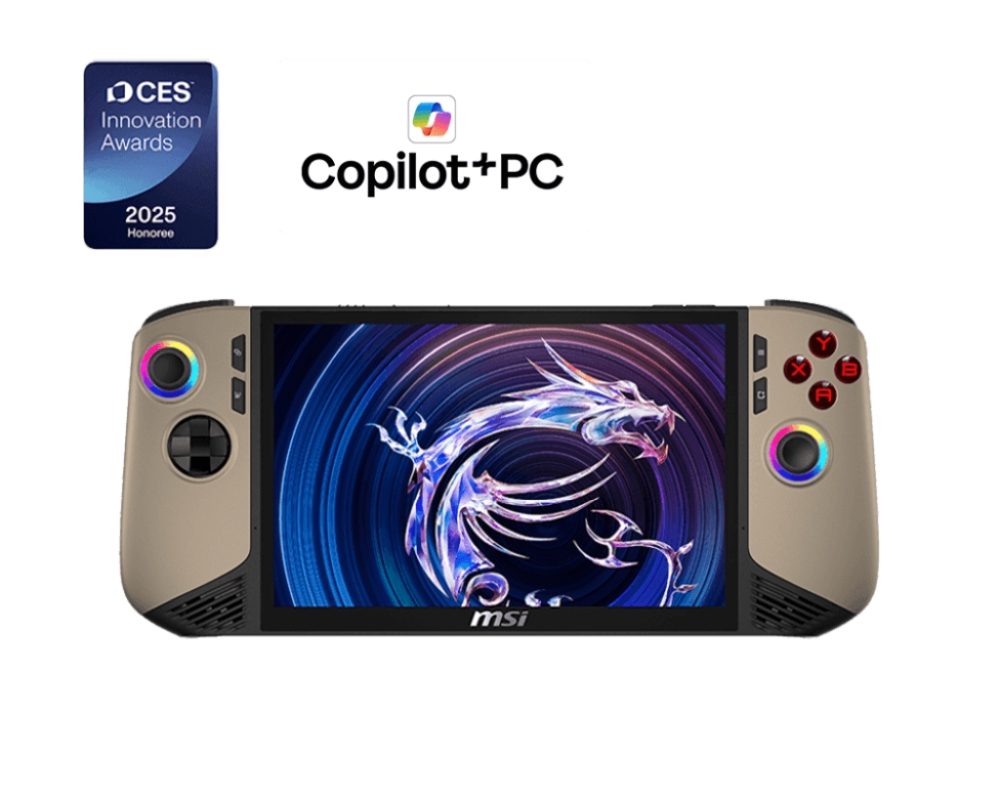 Конзола MSI Claw 8 AI+ A2VM, 8" FHD+ (1920x1200), 120Hz VRR Touchscreen, Intel Core Ultra 7 258V (до 115 AI TOPS), Intel Arc 140V GPU, 32GB LPDDR5x, 1 TB M.2 SSD, FPT, 2x2W, WiFi 7+BT5.4, Win11H, 0.795kg