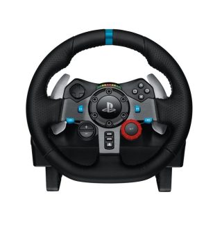 Logitech G29 Driving Force Racing Wheel, PlayStation 4, PlayStation 3, PC, 900° Rotation, Dual Motor Force Feedback, Adjustable Pedals, Leather