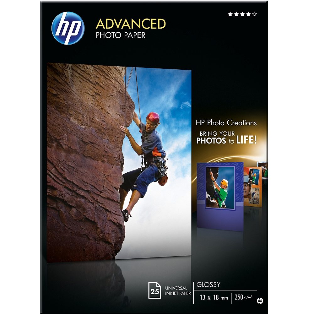 HP Advanced Glossy Photo Paper - 25 листа / 13 x 18 cm без полета