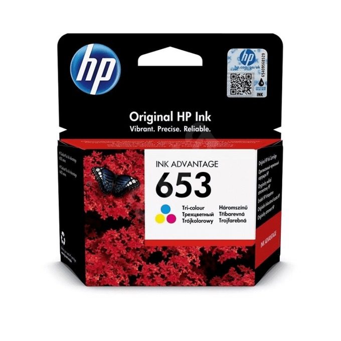 HP 653 Трицветен оригинален касетдж с мастило Advantage