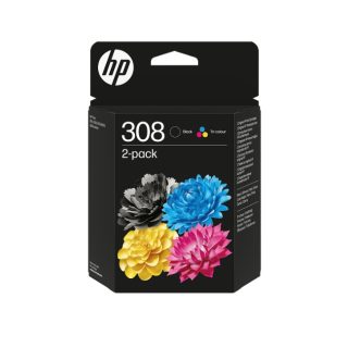 HP 308 Черен/Трицветен оригинален комплект мастила 2 бр.