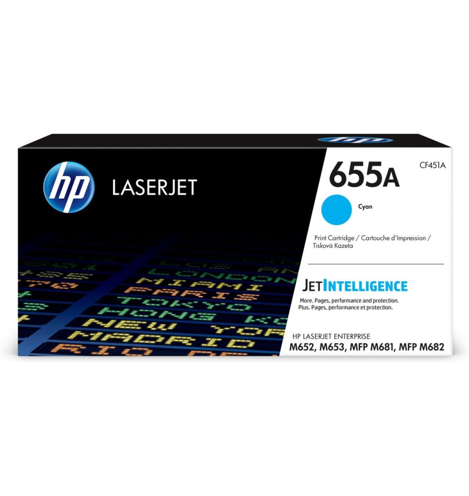 HP 655A Cyan Original LaserJet Toner касета (CF451A)