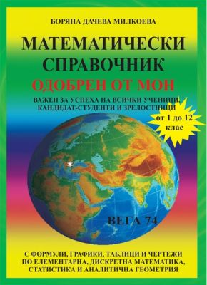 Математически справочник, одобрен от МОН - от 1 до 12 клас