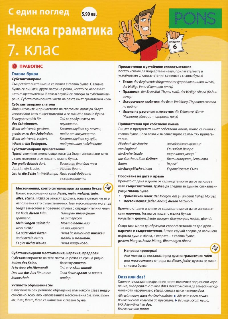 С един поглед: Немска граматика 7. клас