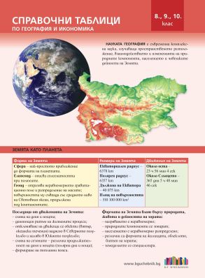 Справочни таблици по география и икономика за 8., 9. и 10. клас