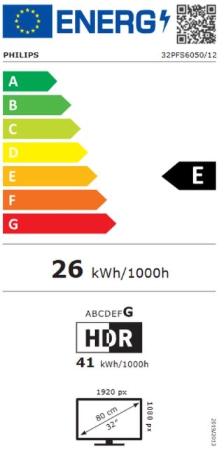 Philips 32PFS6050/12, 32" 2K FHD DLED 1920x1080, DVB-T/T2/T2-HD/C/S/S2, HDR 10, HLG, Dolby Audio, Smart, Titan, Pixel Plus HD, 8GB, HDMI*3, USB*2, 802.11n, 12W RMS, Черен