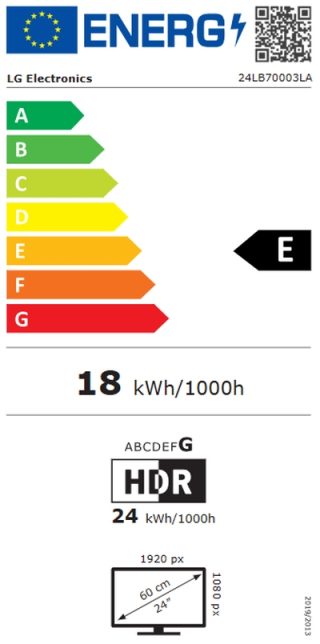 LG 24LB70003LA 24" WVA LED Smart TV, Full HD, webOS 26, Alpha 5 AI Gen9, HDR10, черен