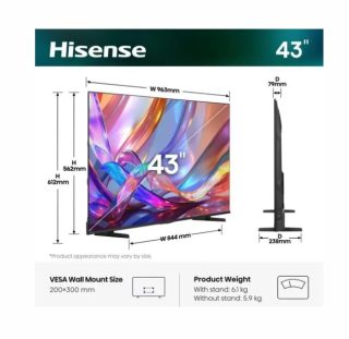 Hisense 43" E7S 4K Ultra HD QLED Smart TV
