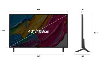LG 43QNED80A3A, 43" 4K QNED HDR Smart TV, 3840x2160, DVB-T2/C/S2, a7 AI Processor, HDR10 / HLG, webOS 25 ThinQ, VRR / ALLM / HGiG, 4K Upscaling, WiFi 5, Voice Controll, Bluetooth 5.1, AirPlay 2, LAN, CI, HDMI, SPDIF, Google Cast, 2 pole Stand
