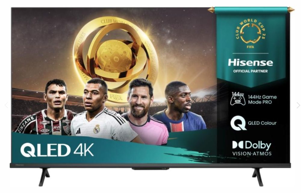 Hisense 43" E7Q Pro 4K Ultra HD QLED Smart TV, 144Hz, HDR10+ Adaptive, Dolby Vision, DTS Virtual X, Черен