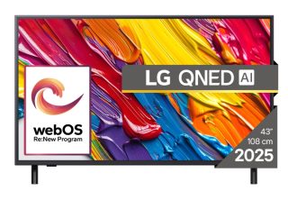 LG 43QNED82A3B, 43" 4K QNED HDR Smart TV, 3840x2160, DVB-T2/C/S2, Alpha 7 AI Processor, HDR10 / HLG, webOS 25 ThinQ, VRR / ALLM / HGiG, 4K Upscaling, WiFi 5, Voice Control, Bluetooth 5, AirPlay 2, LAN, CI, HDMI, SPDIF, Google Cast, 2 pole Stand