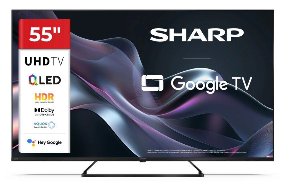 Sharp 55HP6265E 55" QLED Google TV 4K Ultra HD Frameless Smart TV