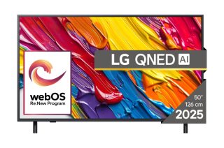 LG 50QNED82A3B, 50" 4K QNED HDR Smart TV, 3840x2160, DVB-T2/C/S2, Alpha 7 AI Processor, HDR10 / HLG, webOS 25 ThinQ, VRR / ALLM / HGiG, 4K Upscaling, WiFi 5, Voice Control, Bluetooth 5.1, AirPlay 2, LAN, CI, HDMI, SPDIF, Google Cast, 2 pole Stand