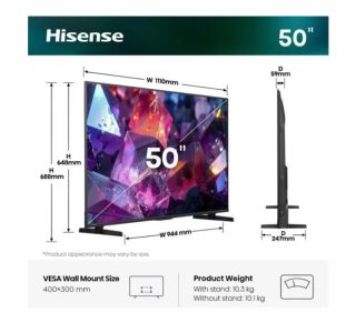 Hisense 50" E7S Pro 4K Ultra HD QLED Smart TV