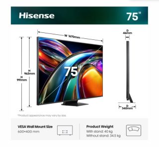 Hisense 75" UR9S 4K Ultra HD Smart TV