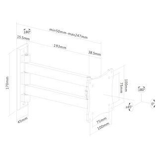 Neomounts Flat Screen Wall Mount (2 pivots & tiltable)